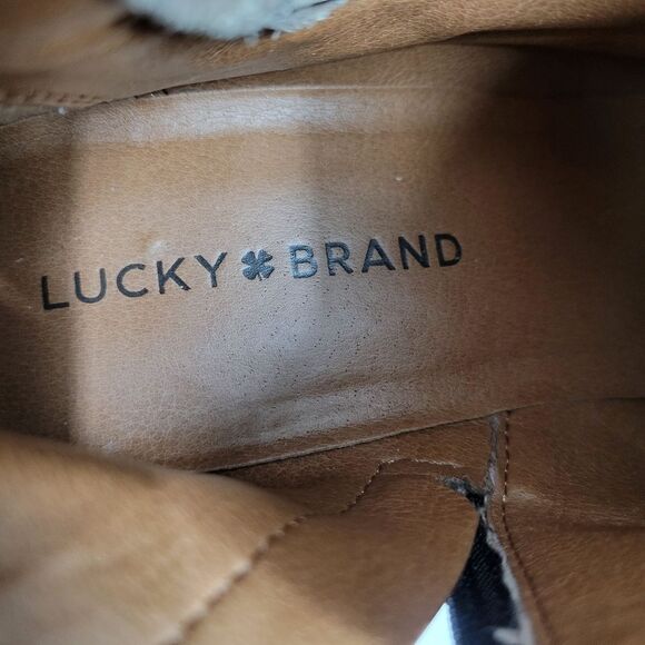 Lucky Brand Leather Zebra Animal Print Booties Women's Size 7.5 - Picture 13 of 15